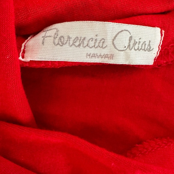 Florencia Arias red 3/4 sleeve V back mini dress - size M - Picture 2 of 3